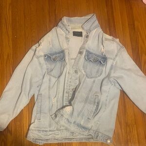 Streetwear Society Light Blue Distressed Jean Jacket
